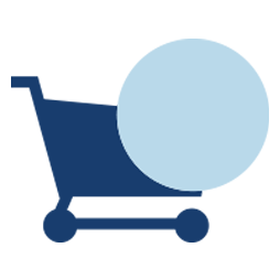 Illustrated icon of a TENA webshop shopping cart